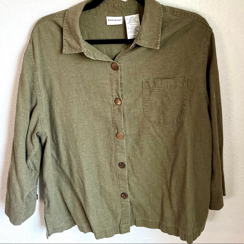 LINEN GREEN TOP